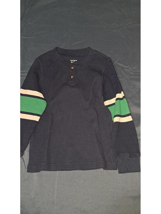 Carter's Other - Carters: Boys Size 6/6A Navy/Green Long Sleeve Thermal Shirt